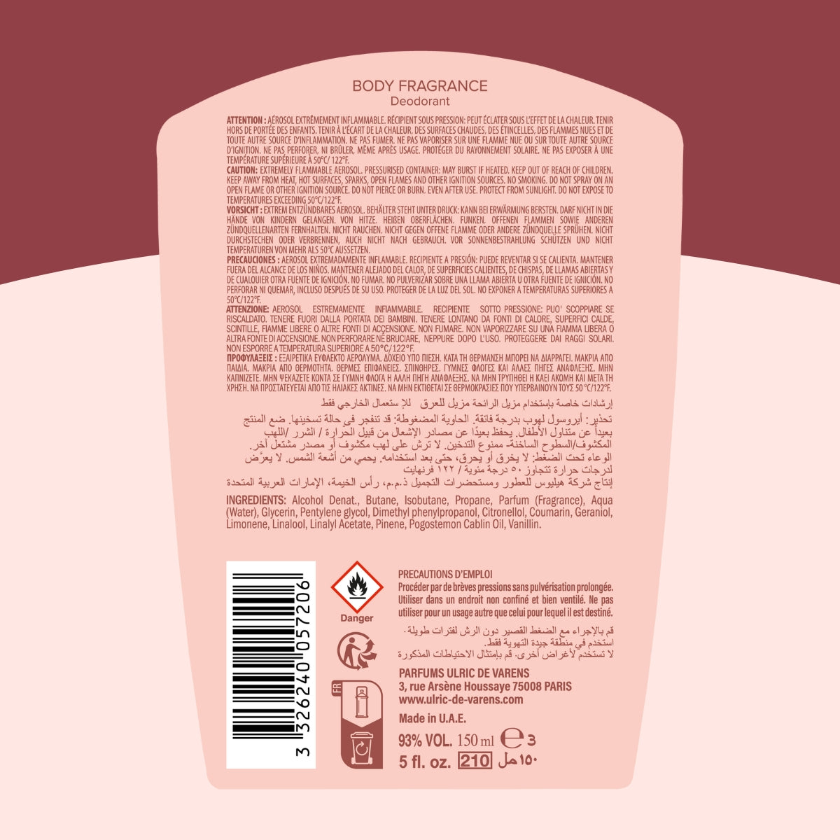 Varens Sweet Caramel Santal Body Fragrance