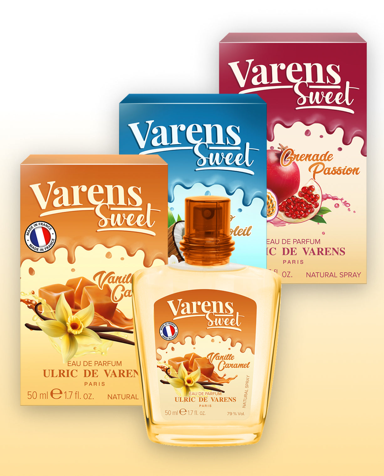 Varens Sweet Vanille Caramel, Coco Soleil, Grenade Passion 3’lü Set